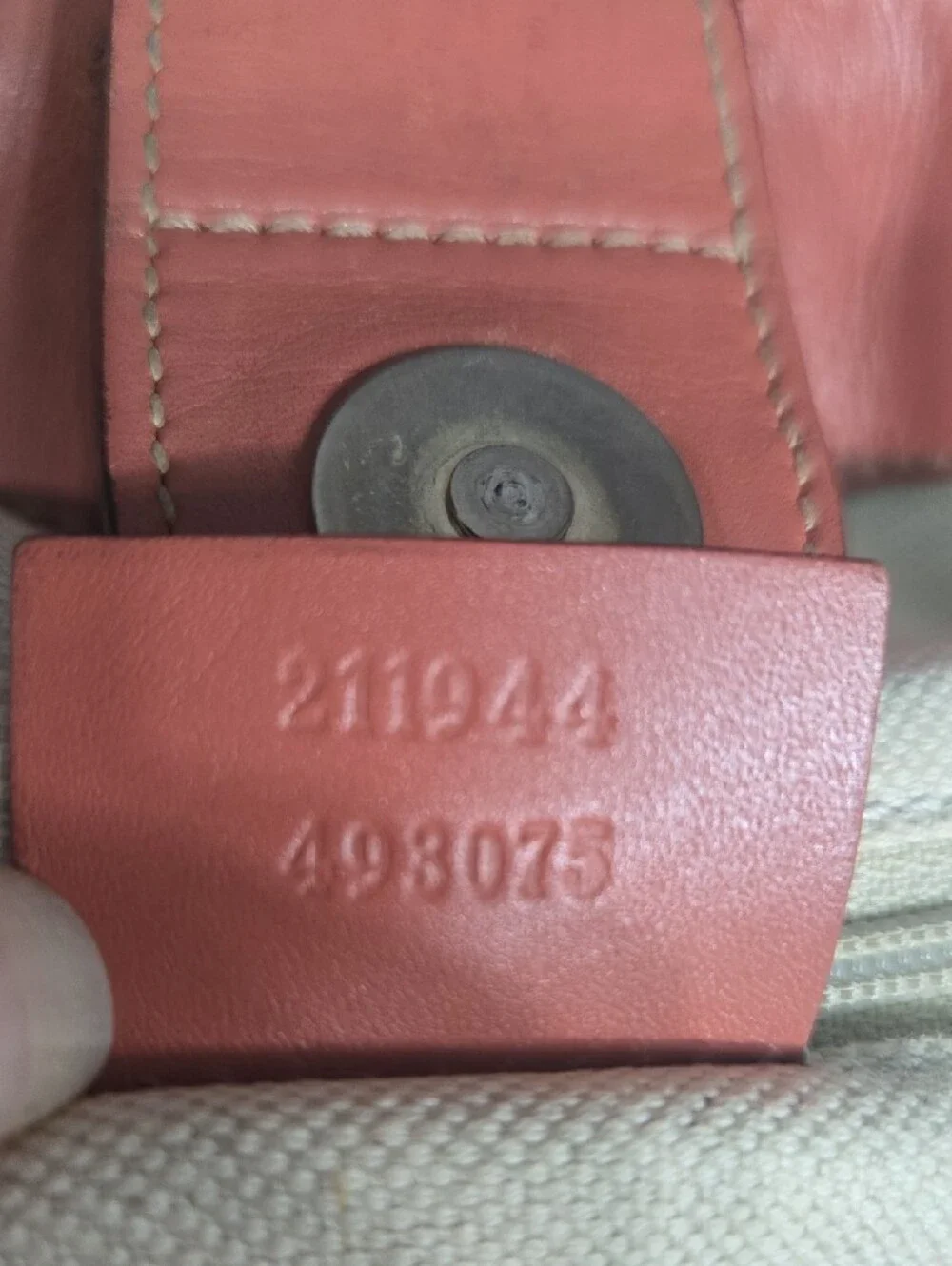Gucci Sukey Beige Canvas Shoulder Bag with Rose Leather Trim EUC